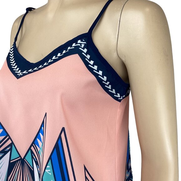 Jealous Tomato Sleeveless Top Medium Womens Aztec Print Pink Tank Cami - Picture 6 of 8